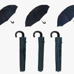 paraguas plegable hombre con puño negro estampado