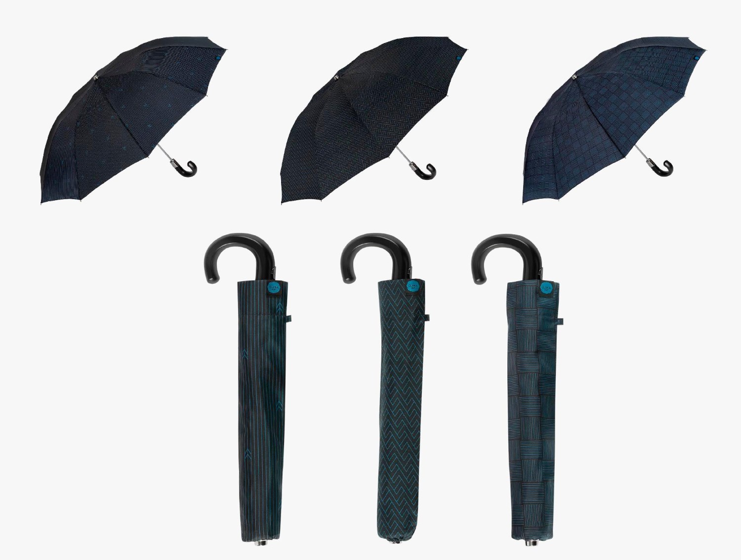 paraguas plegable hombre con puño negro estampado