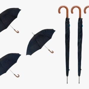 Paraguas Largo de Hombre con Puño de Madera | Resistencia Increíble y Elegancia Clásica