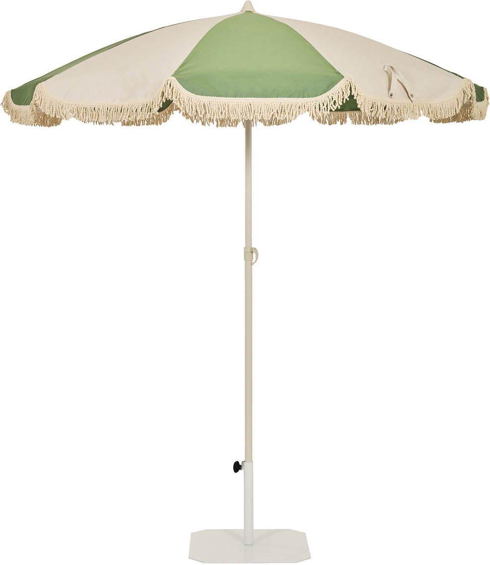 Sombrilla Parasol de terraza y jardin bicolor con flecos