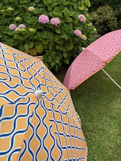 Sombrilla Parasol de Playa estilo vintage ondas