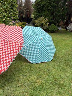 Sombrilla Parasol de Playa estampado retro geometrico
