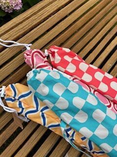 Sombrilla Parasol de Playa estilo vintage ondas